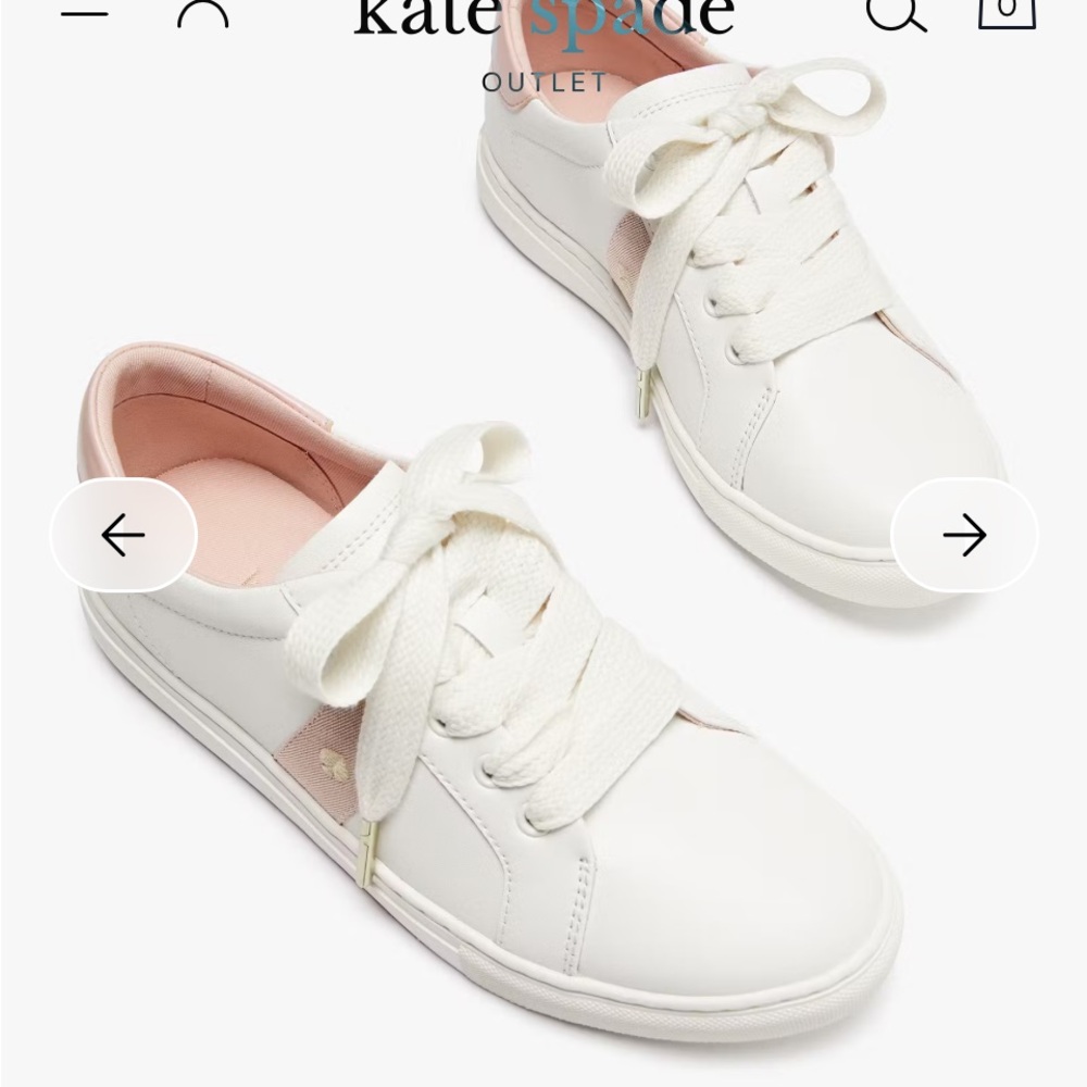 Kate Spade Women's Sneakers in White and Pink - Picture 2 of 11